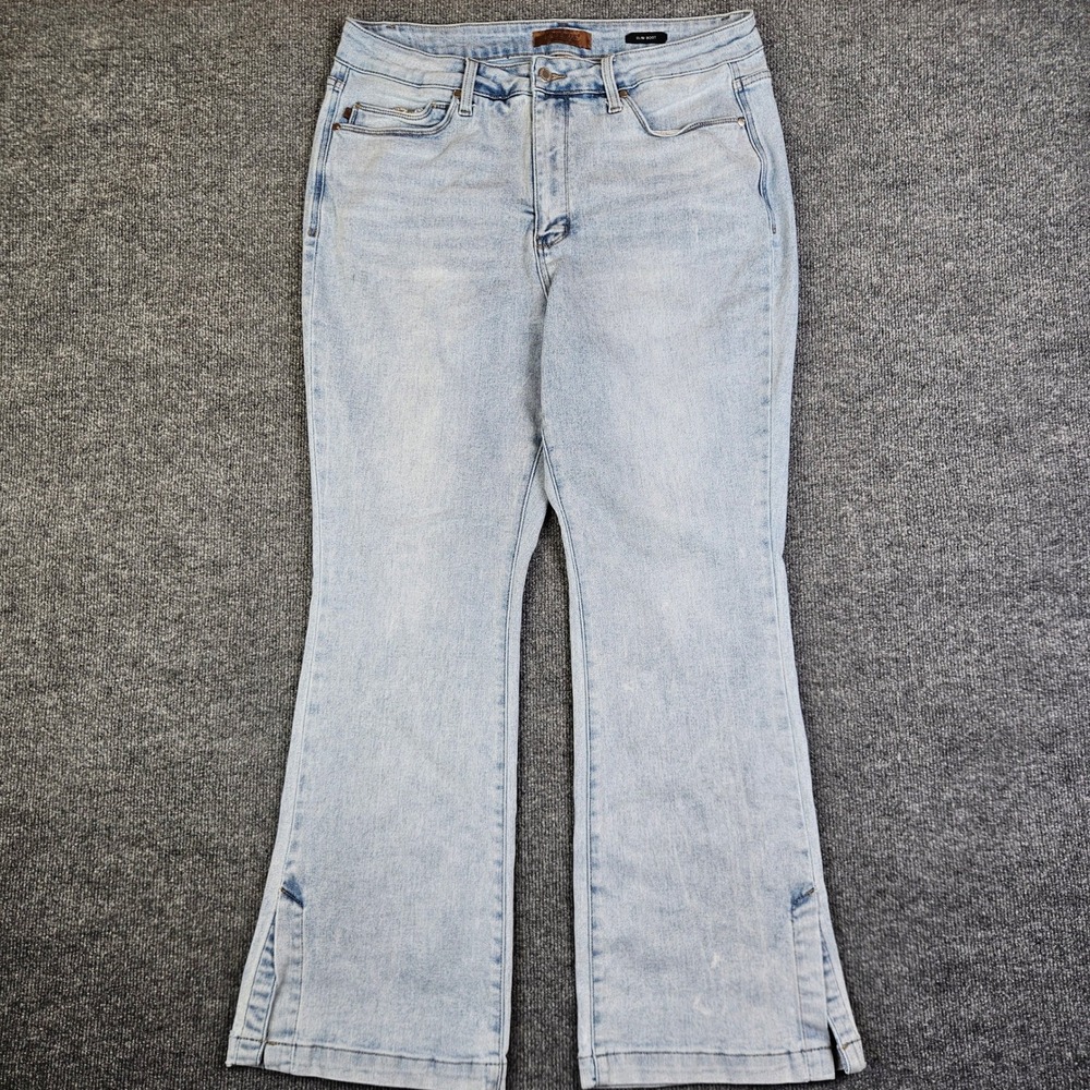 Judy‎ Blue Slim Boot Jeans Women's 18W Light Wash High Rise Split Hem